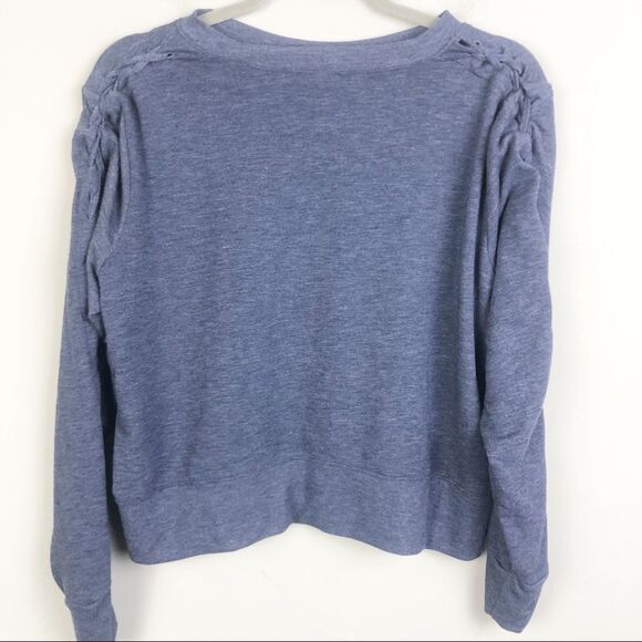 VICTORIA’S SECRET | Navy Blue Loungewear Sweatshirt Lace Up Sleeves Women’s M - Picture 8 of 8